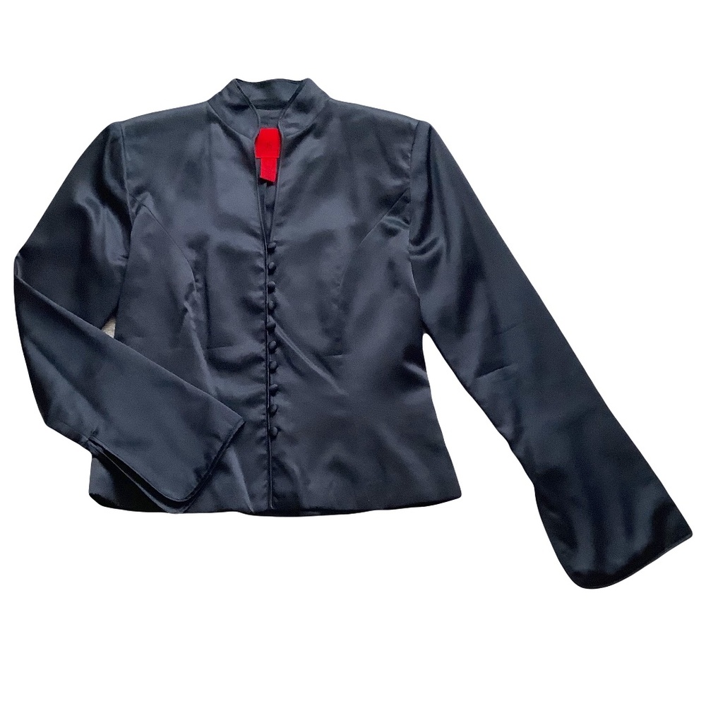 100% Silk Satin Elegant Black Jacket